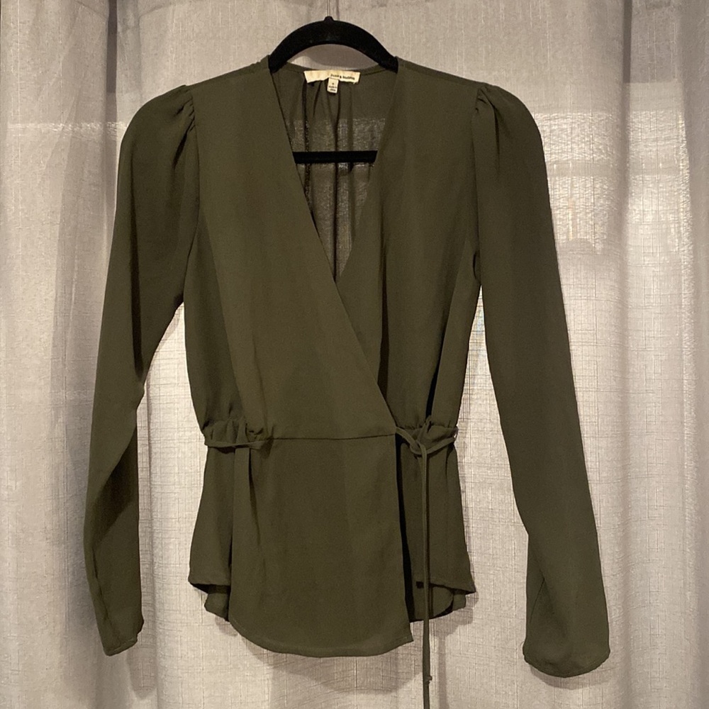 Olive green wrap top